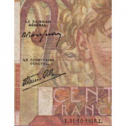 F 28-10 - 31/10/1946 - 100 francs - Jeune Paysan - Série R.125 - Etat : TB