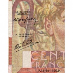 F 28-10 - 31/10/1946 - 100 francs - Jeune Paysan - Série M.129 - Etat : TB