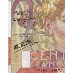 F 28-11 - 21/11/1946 - 100 francs - Jeune Paysan - Série M.153 - Etat : SUP