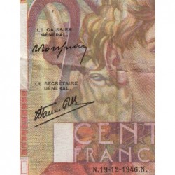 F 28-12 - 19/12/1946 - 100 francs - Jeune Paysan - Série K.169 - Etat : TTB