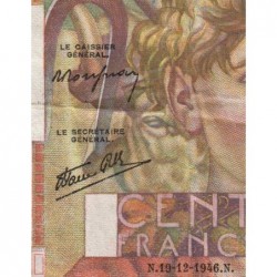 F 28-12 - 19/12/1946 - 100 francs - Jeune Paysan - Série K.169 - Etat : TB+