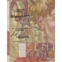 F 28-15 - 17/07/1947 - 100 francs - Jeune Paysan - Série N.213 - Etat : TB-