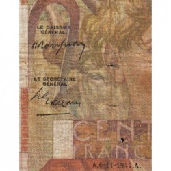 F 28-16 - 06/11/1947 - 100 francs - Jeune Paysan - Série J.221 - Etat : B+