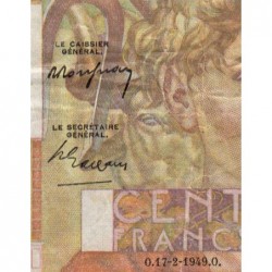 F 28-22 - 17/02/1949 - 100 francs - Jeune Paysan - Série A.306 - Etat : TB-
