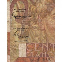 F 28-30 - 02/11/1951 - 100 francs - Jeune Paysan - Série T.418 - Etat : B+