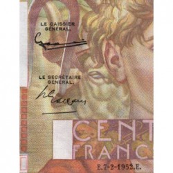F 28-31 - 07/02/1952 - 100 francs - Jeune Paysan - Série D.423 - Etat : SUP