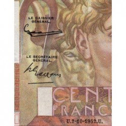 F 28-34 - 02/10/1952 - 100 francs - Jeune Paysan - Série B.504 - Etat : SUP