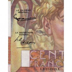 F 28-40 - 03/12/1953 - 100 francs - Jeune Paysan - Série M.573 - Etat : SPL+