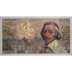 F 42-02 - 03/09/1953 - 1000 francs - Richelieu - Série Z.6 - Etat : TTB+