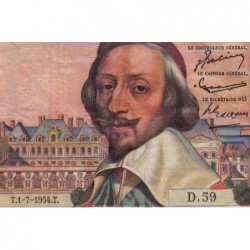 F 42-06 - 01/07/1954 - 1000 francs - Richelieu - Série D.59 - Etat : TB-