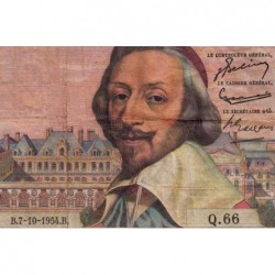 F 42-08 - 07/10/1954 - 1000 francs - Richelieu - Série Q.66 - Etat : TB-