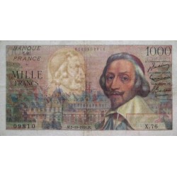 F 42-08 - 07/10/1954 - 1000 francs - Richelieu - Série X.76 - Etat : TTB-