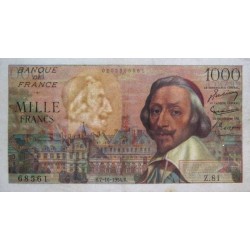 F 42-08 - 07/10/1954 - 1000 francs - Richelieu - Série Z.81 - Etat : TTB+