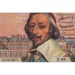 F 42-09 - 02/12/1954 - 1000 francs - Richelieu - Série D.98 - Etat : TB+