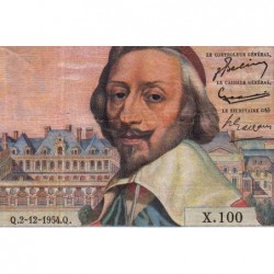 F 42-09 - 02/12/1954 - 1000 francs - Richelieu - Série X.100 - Etat : TB+