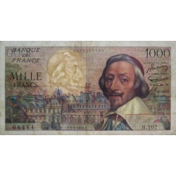 F 42-10 - 03/02/1955 - 1000 francs - Richelieu - Série B.107 - Etat : TTB-