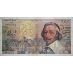 F 42-15 - 01/09/1955 - 1000 francs - Richelieu - Série O.174 - Etat : TTB-