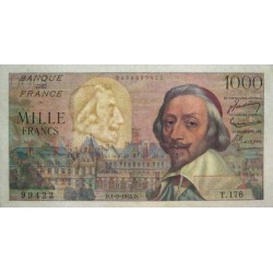 F 42-15 - 01/09/1955 - 1000 francs - Richelieu - Série T.176 - Etat : SUP