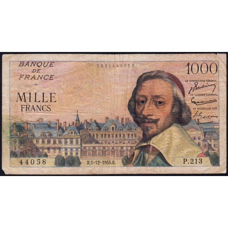 F 42-17 - 01/12/1955 - 1000 francs - Richelieu - Série P.213 - Etat : TB