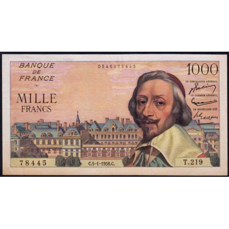 F 42-18 - 05/01/1956 - 1000 francs - Richelieu - Série T.219 - Etat : TTB