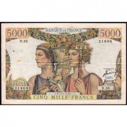 F 48-04 - 05/04/1951 - 5000 francs - Terre et Mer - Série V.55 - Etat : TTB+