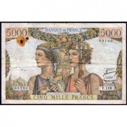 F 48-08 - 02/01/1953 - 5000 francs - Terre et Mer - Série Y.119 - Etat : TB-