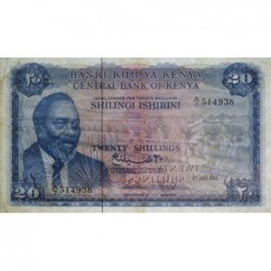 Kenya - Pick 3a - 20 shillings - Série A/7 - 01/07/1966 - Etat : TTB