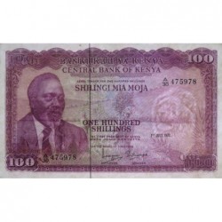 Kenya - Pick 10c - 100 shillings - Série A/30 - 01/07/1972 - Etat : TTB+