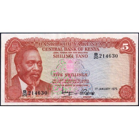 Kenya - Pick 11b - 5 shillings - Série B/20 - 01/01/1975 - Etat : TTB+