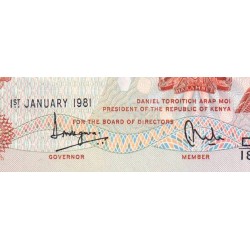 Kenya - Pick 19a - 5 shillings - Série D/18 - 01/01/1981 - Etat : NEUF