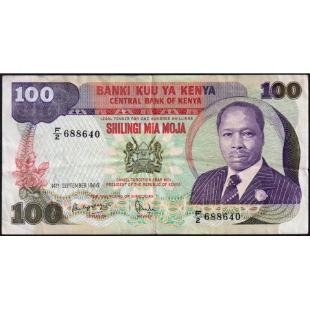 Kenya - Pick 23d - 100 shillings - Série F/2 - 14/09/1986 - Etat : TB+