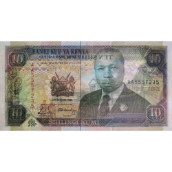 Kenya - Pick 24a - 10 shillings - Série AA - 14/10/1989 - Etat : SUP+