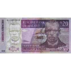 Malawi - Pick 52d - 20 kwacha - Série BL - 31/10/2009 - Etat : NEUF