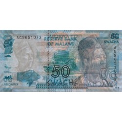 Malawi - Pick 58a - 50 kwacha - Série AG - 01/01/2012 - Etat : NEUF