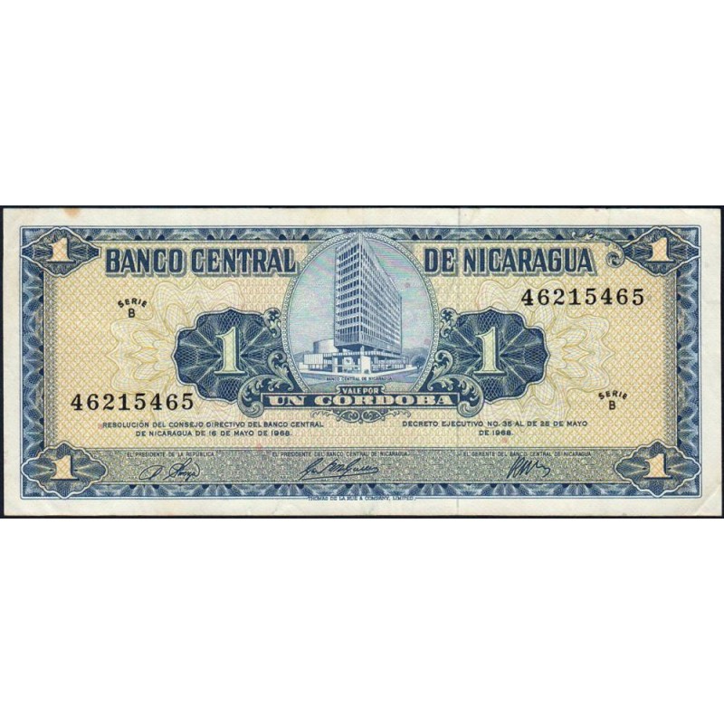 Nicaragua - Pick 115a - 1 córdoba - Série B - 25/05/1968 - Etat : TTB