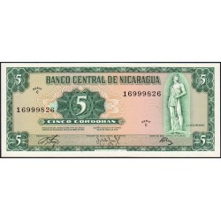 Nicaragua - Pick 122a_2 -  5 córdobas - Série C - 27/04/1972 - Etat : NEUF