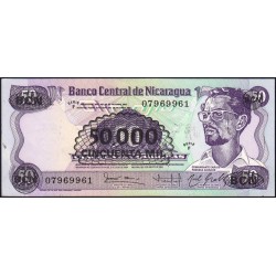 Nicaragua - Pick 148 -  50'000 córdobas - Série F - 26/10/1987 - Etat : NEUF