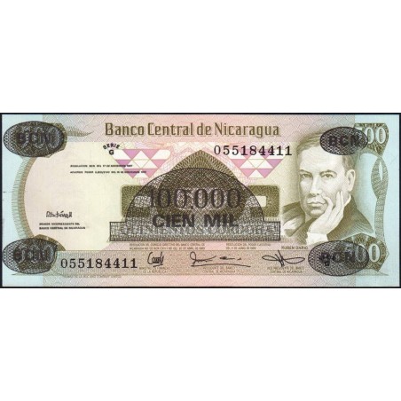 Nicaragua - Pick 149 -  100'000 córdobas - Série G - 18/11/1987 - Etat : NEUF