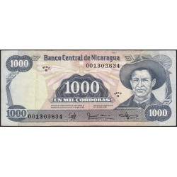 Nicaragua - Pick 145a -  1'000 córdobas - Série G - 11/06/1985 - Etat : TTB