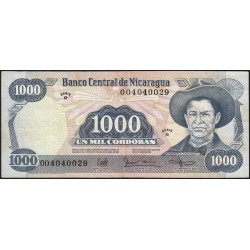 Nicaragua - Pick 145a -  1'000 córdobas - Série G - 11/06/1985 - Etat : TTB+