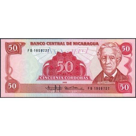 Nicaragua - Pick 153a -  50 córdobas - Série FB - 1985 - Etat : NEUF