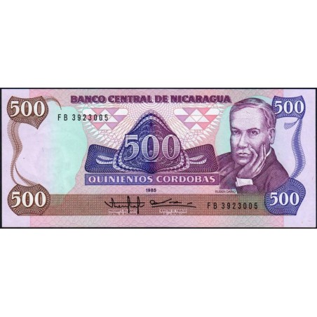 Nicaragua - Pick 155a -  500 córdobas - Série FB - 1985 - Etat : pr.NEUF