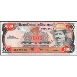 Nicaragua - Pick 157 - 5'000 córdobas - Série G - 1985 - Etat : NEUF