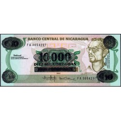 Nicaragua - Pick 158a - 10'000 córdobas - Série FA - 1985 (1989) - Etat : NEUF