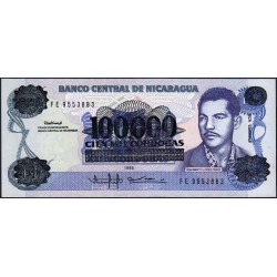 Nicaragua - Pick 159a - 100'000 córdobas - Série FE - 1985 (1989) - Etat : NEUF