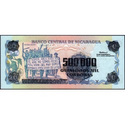 Nicaragua - Pick 163a - 500'000 córdobas - Série FE - 1985 (1990) - Etat : NEUF