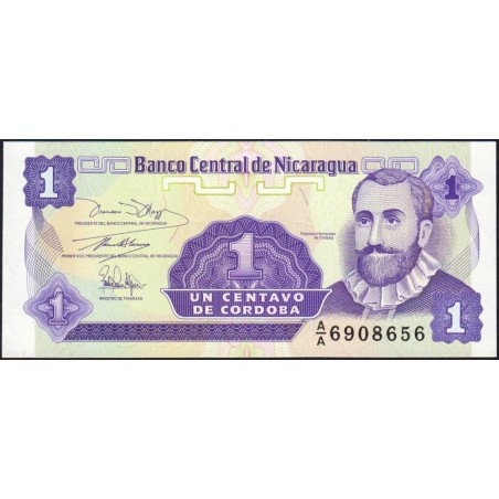 Nicaragua - Pick 167 - 1 centavo de córdoba - Série A/A - 1990 - Etat : NEUF