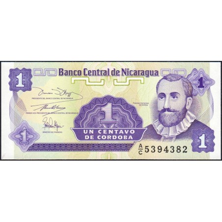 Nicaragua - Pick 167 - 1 centavo de córdoba - Série A/C - 1990 - Etat : NEUF