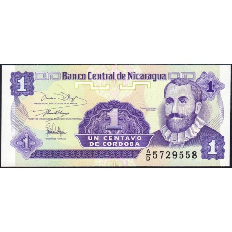 Nicaragua - Pick 167 - 1 centavo de córdoba - Série A/D - 1990 - Etat : NEUF