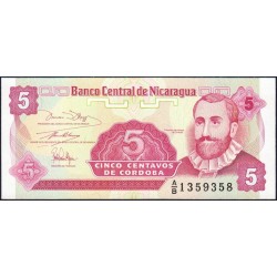 Nicaragua - Pick 168a_1 - 5 centavos de córdoba - Série A/B - 1990 - Etat : NEUF